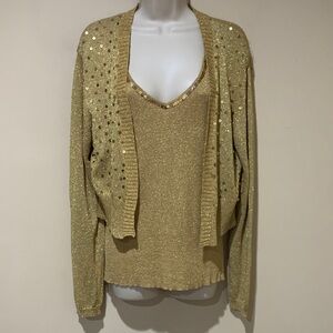 Gold sparkle Cardigan/top SET